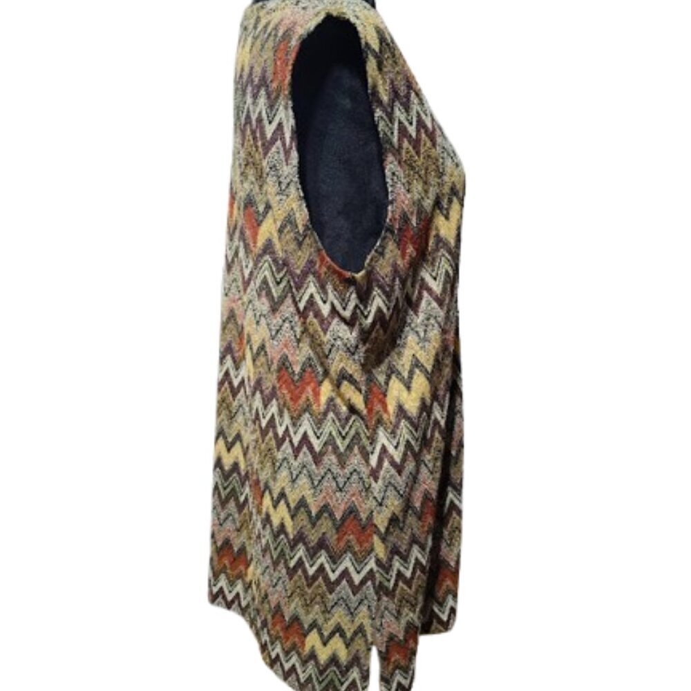 Coldwater Creek Multicolor Fall Women's Vest Size Medium  Lightweight Sheer - Picture 3 of 10